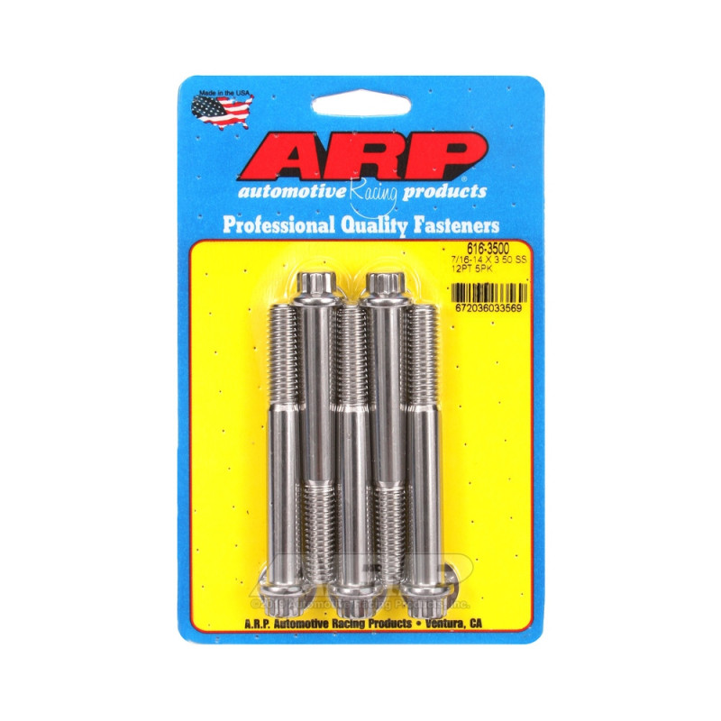 Set de șuruburi și piulițe universale ARP 7/16-14 – Oțel inoxidabil, 12 puncte x 5 - ARP-616-3500 - 616-3500 - 3666618191553